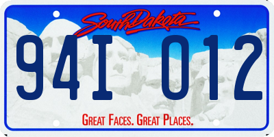 SD license plate 94IO12