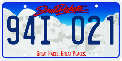 SD license plate 94IO21