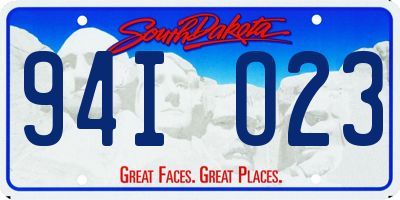 SD license plate 94IO23