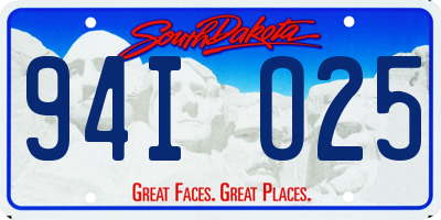 SD license plate 94IO25
