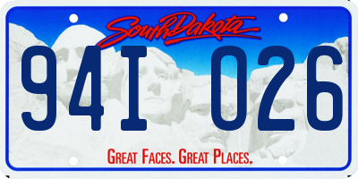 SD license plate 94IO26