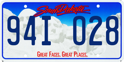 SD license plate 94IO28