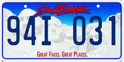 SD license plate 94IO31