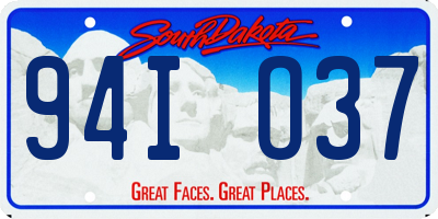 SD license plate 94IO37