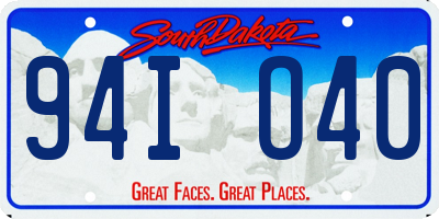 SD license plate 94IO40