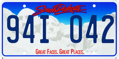 SD license plate 94IO42