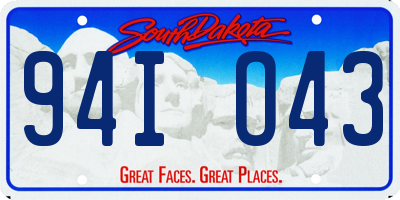 SD license plate 94IO43