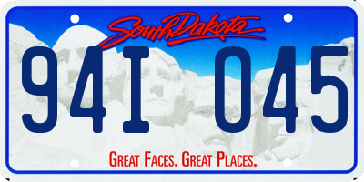 SD license plate 94IO45