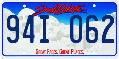 SD license plate 94IO62