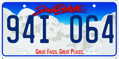 SD license plate 94IO64