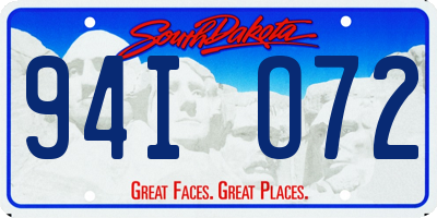 SD license plate 94IO72