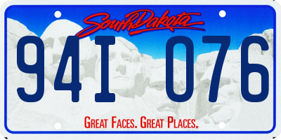 SD license plate 94IO76