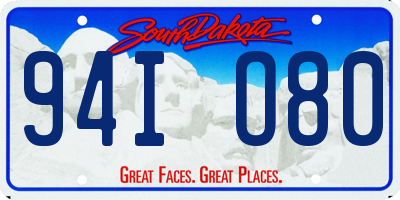 SD license plate 94IO80
