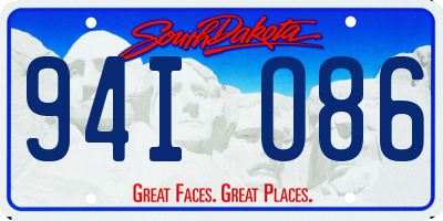 SD license plate 94IO86