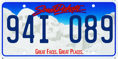 SD license plate 94IO89