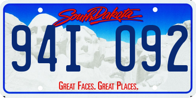 SD license plate 94IO92