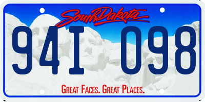 SD license plate 94IO98