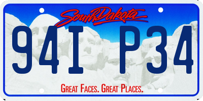 SD license plate 94IP34