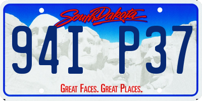 SD license plate 94IP37