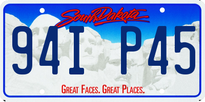 SD license plate 94IP45