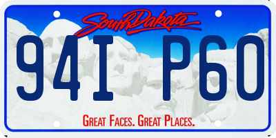 SD license plate 94IP60