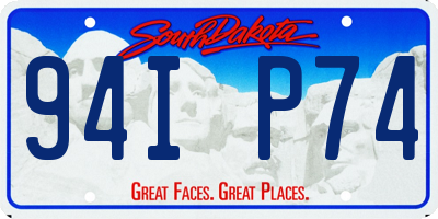 SD license plate 94IP74