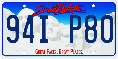 SD license plate 94IP80
