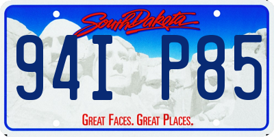 SD license plate 94IP85