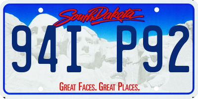 SD license plate 94IP92