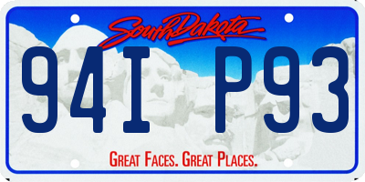 SD license plate 94IP93