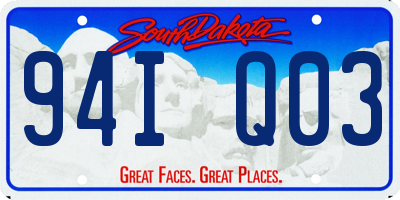 SD license plate 94IQ03