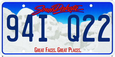 SD license plate 94IQ22