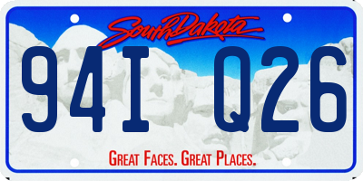 SD license plate 94IQ26