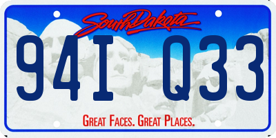 SD license plate 94IQ33