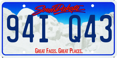 SD license plate 94IQ43