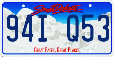 SD license plate 94IQ53