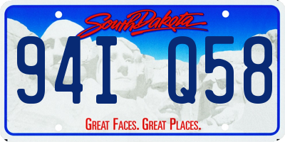 SD license plate 94IQ58