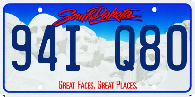 SD license plate 94IQ80