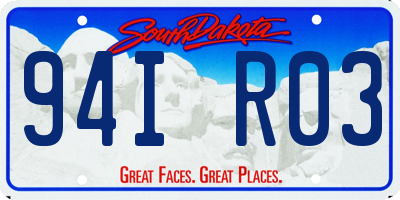 SD license plate 94IR03