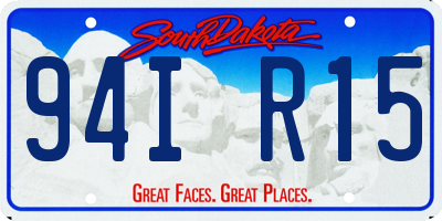 SD license plate 94IR15