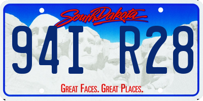 SD license plate 94IR28