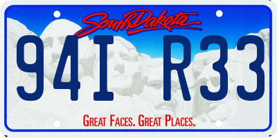 SD license plate 94IR33