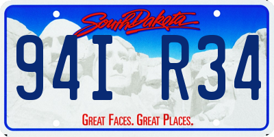 SD license plate 94IR34