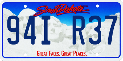 SD license plate 94IR37
