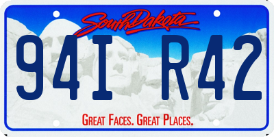 SD license plate 94IR42