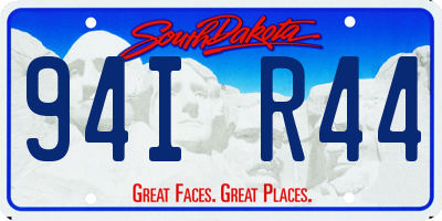 SD license plate 94IR44