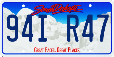 SD license plate 94IR47
