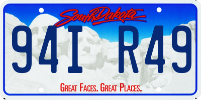 SD license plate 94IR49