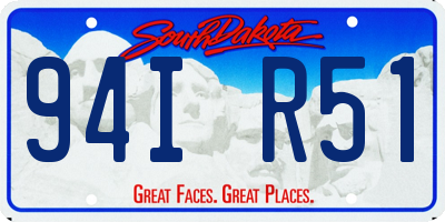 SD license plate 94IR51