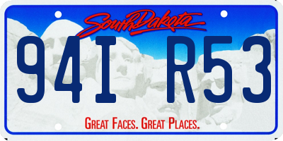 SD license plate 94IR53